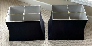 lot 64 image: Two Nice Navy Blue Lamp Shades
