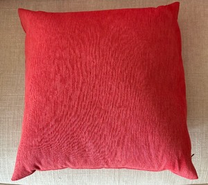 lot 77A image: Three Radiant Red Accent Pillows