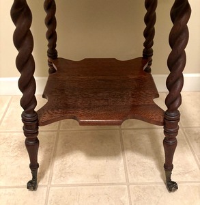 lot 119 image: Antique Victorian Barley Twist Table with Claw Feet