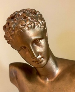 lot 145 image: Hermes of Olympia Golden Bust Sculpture
