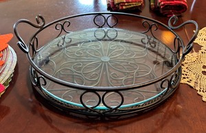lot 198 image: Serving Tray, Placemats, Tablecloth, Doilies and More