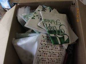 box of pillow cases and straws...