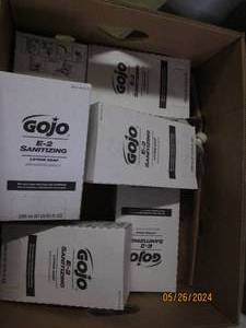 box of gojo sanitizing lotion soap...
