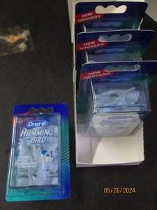 box of 4 oral B humming bird 15 flosser refills per box 60 per lot resale value $45.00 per box of 15