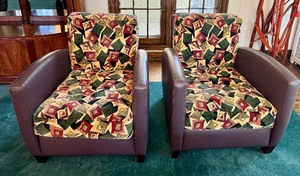 lot 32 image: Pair of Custom Made Lee Weitzman Lounge Chairs