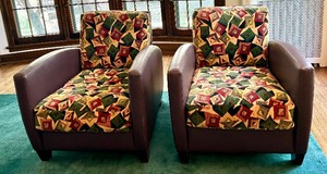 lot 31 image: Pair of Custom Made Lee Weitzman Lounge Chairs