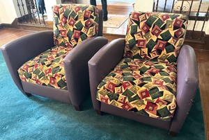 lot 14 image: Pair of Custom Made Lee Weitzman Lounge Chairs