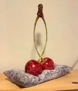 lot 124 image: Contemporary Metal Artisan Double Cherry Sculpture