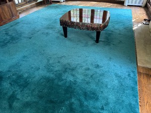 lot 119 image: Large Teal Hand Knotted Wool Carpet
