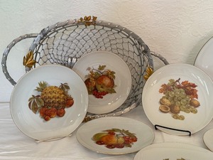 lot 116 image: Vintage Winterling Bavaria Desert Set and Decorative Basket
