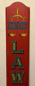 lot 197 image: Honest Lawyer 1 Flight Up Decorative Sign