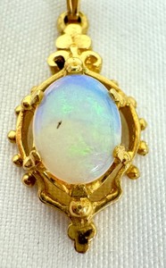 lot 19B image: 14k Gold and Opal Pendant