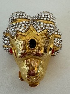 lot 19A image: Vintage Judith Lieber Swarovski Rams Head Trinket Box