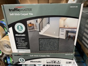 lot 23 image: 10 Cases - TrafficMaster - Abenake Grey Ribbed Residential 18 x 18 in - Peel and Stick Carpet Tile (225 sq ft)
