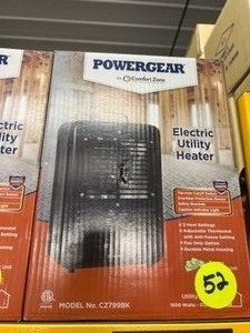 lot 52 image: New - In Box - Comfort Zone - Electric Portable Milkhouse Style Utility Space Heater with Adjustable Thermostat, Overheat Protection.