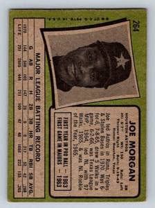lot 29A image: 1971 Topps Joe Morgan #264 Vintage Baseball Card