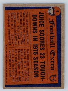 lot 36A image: OJ Simpson 1976 Topps Record Breaker #6 Vintage Football Card