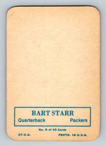 lot 37A image: Bart Starr 1970 Topps Glossy #9 Vintage Green Bay Packers Football Card