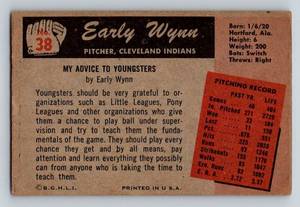 lot 54A image: Early Wynn HOF 1955 Bowman #38 Vintage Baseball Card