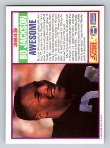 lot 12B image: Bo Jackson 1989 Score Supplemental #384S Iconic Football Card