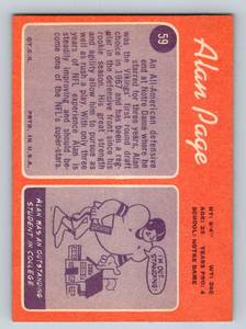 lot 29B image: Alan Page RC 1970 Topps #59 Rookie Vintage Minnesota Vikings Football Card