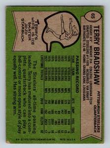 lot 20C image: Terry Bradshaw 1978 Topps #65 Vintage Football Card
