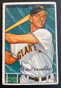lot 30A image: 1952 Bowamn Don Mueller #18 Vintage Baseball Card