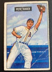 lot 31A image: 1951 Bowman Pete Suder #154 Vintage Baseball Card