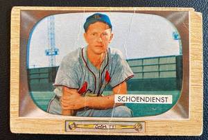 lot 33A image: 1955 Bowman Red Schoendienst #29 Vintage Baseball Card