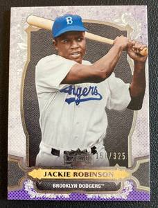 lot 42A image: Jackie Robinson Triple Threads 325 2014 Topps, numbered 158325, Rare Baseball Card