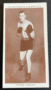 lot 51A image: 1938 Boxing Personalities Frank Hough #19 W.A. & A.C. Churchman Tobacco Vintage Card