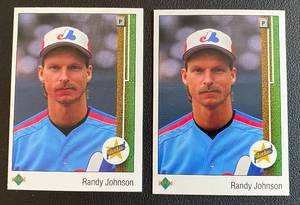 lot 78A image: 2 Randy Johnson RC Lot 1989 Topps #25 Rookie Baseball Cards