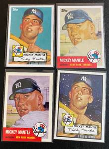 lot 83A image: Mickey Mantle 4 Card Reprint Lot