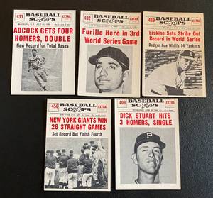 lot 23B image: 1961 Nu-Cards 5 Card Vintage Baseball Lot