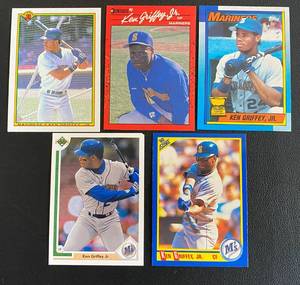 lot 25C image: Ken Griffey Jr. 5 Card 2nd Year Lot including 1990 Topps Rookie Cup #336 Baseball Cards