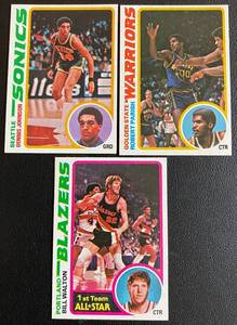lot 32C image: 1987 Topps Basketball 3 Card Lot - #1 Bill Walton, #86 Robert Partis, #78 Dennis Johnson RC Vintage Cards