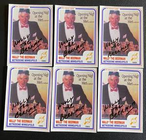 lot 37C image: Wally The Beer Man Autographs - 6 Card Lot - Minnesota wins Baseball