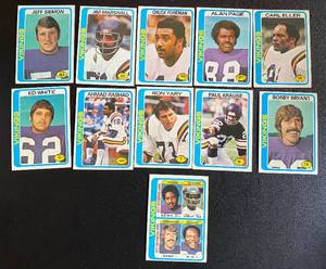 lot 9D image: Minnesota Vikings 1978 Topps 11 Card Team Ser - Carl Eller, Alan Page, Chuck Foreman, Jim marhsall, Ahmad Rashad, Ron Yary and more - Vintage Football Cards