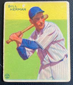 lot 26D image: 1933 Goudey #227 Bill Herman World Wide Gum Vintage Baseball Card
