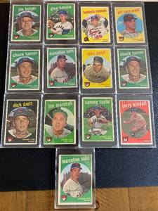 lot 7F image: 1959 Topps 13 Card Vintage Baseball Lot