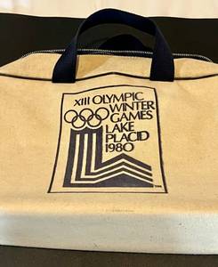 lot 6 image: 1980 XIII Winter Olympic Games Lake Placid With Logos  Softcover Briefcase Bag - 15x11
