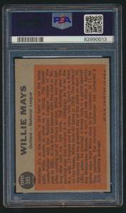 lot 2C image: Willie Mays 1962 Topps #395 PSA 4 VG-EX Sporting News All-Star Vintage Baseball Card