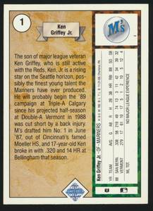 lot 2E image: Ken Griffey Jr. RC 1989 Upper Deck #1 Iconic Rookie Baseball Card