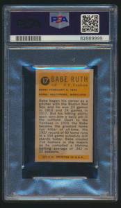 lot 4 image: Babe Ruth 1963 Bazooka All-Time Greats #17 PSA Graded 7 NM Vintage Baseball Card