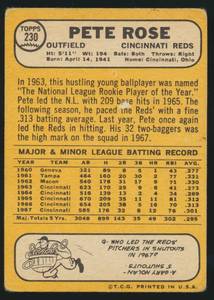 lot 6I image: 1968 Topps Pete Rose #230 Vintage Baseball Card