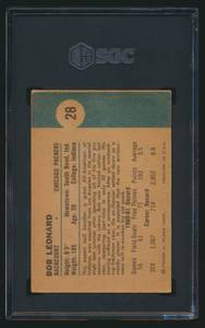 lot 9I image: 1961-62 Fleer #28 Bob Leonard SGC Graded 1.5 Vintage Basketball Card