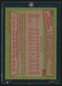 lot 10I image: Mark McGwire RC 1985 Topps #410 Team USA Rookie Baseball Card