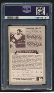 lot 18G image: Babe Ruth 1972 Kelloggs #14 PSA 9 Mint All-Time Greats Vintage Baseball Card