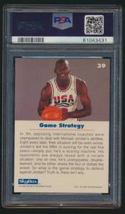 lot 20 image: Michael Jordan PSA 9 Mint 1992 Skybox USA Basketball #39 Basketball Card