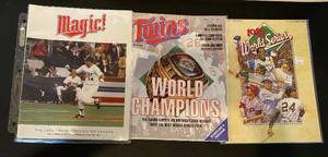 lot 29 image: Minnesota Twins Baseball 1987 World Series 3 Magazine Set - Program, Yearbook, and More